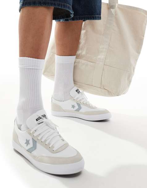 Converse – Net Star Classic Ox – Sneaker aus Canvas in Weiß und Grau - view 1