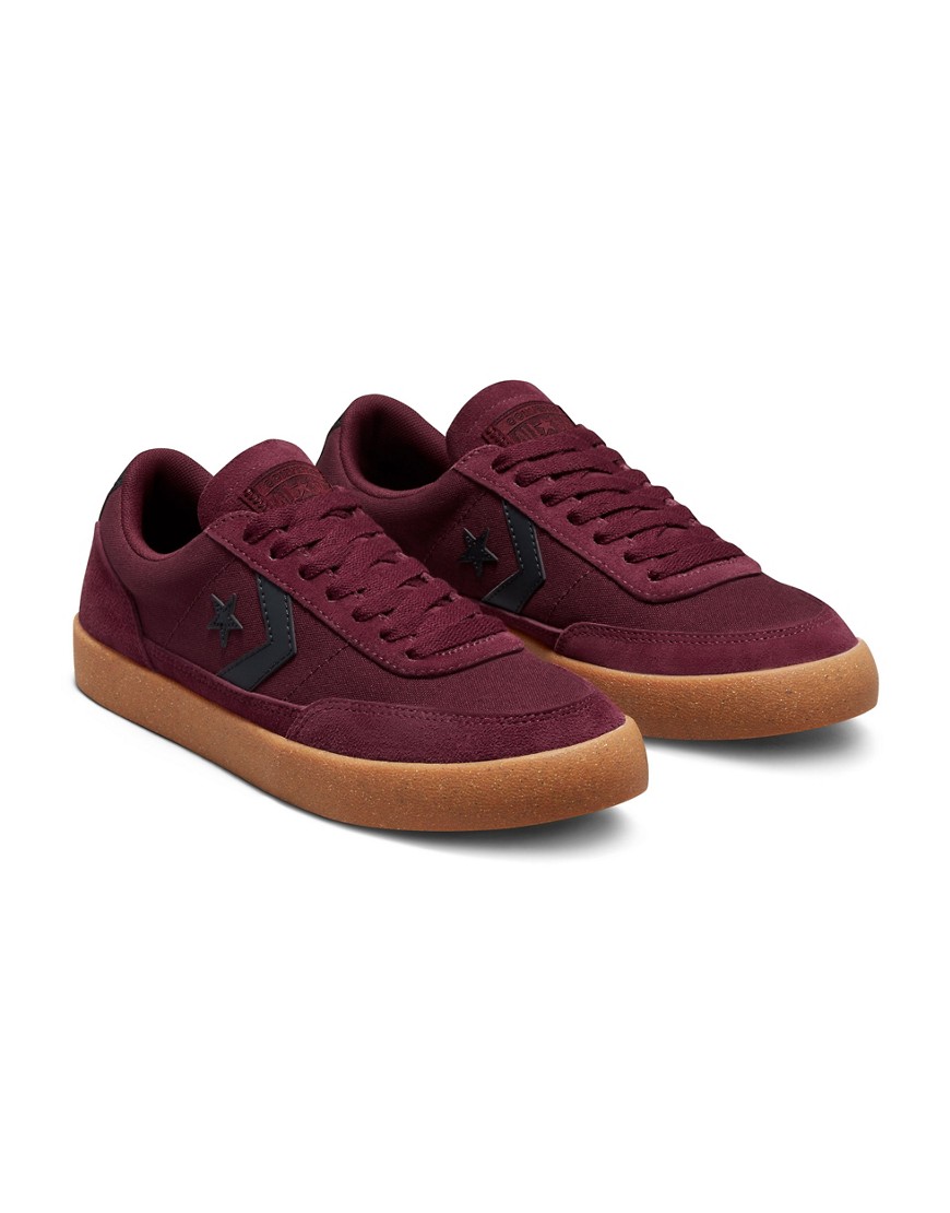 Converse Net Star Classic suede-mix sneakers in deep bordeaux-Red