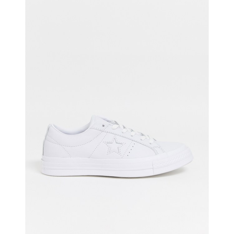 Converse one star cuir clearance blanc