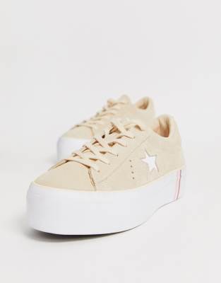 converse one star platform beige