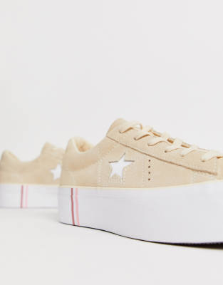 converse one star platform beige