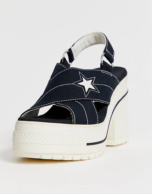 Converse one star black heel sandals | ASOS