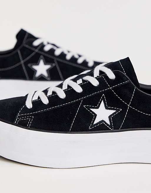 Converse one star black platform sneakers | ASOS