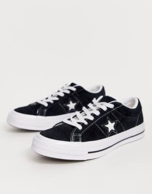 converse one star black suede