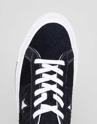 converse black mono one star ox suede trainers