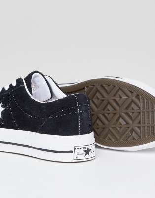 converse one star black suede