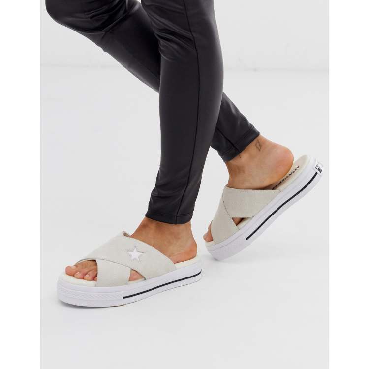 Converse one star cream sandals ASOS