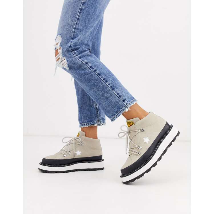 Converse One Star hiker boots in beige