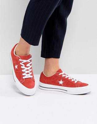 converse one star suede rouge