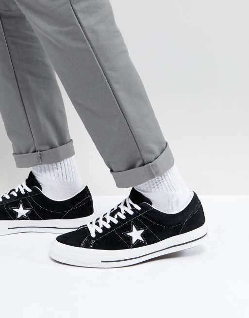 Black and white shop one star converse