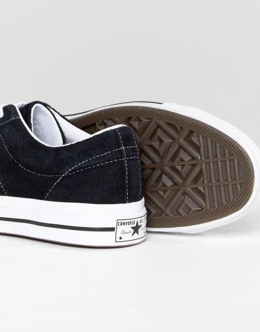 Converse one star ox plimsolls in black sale