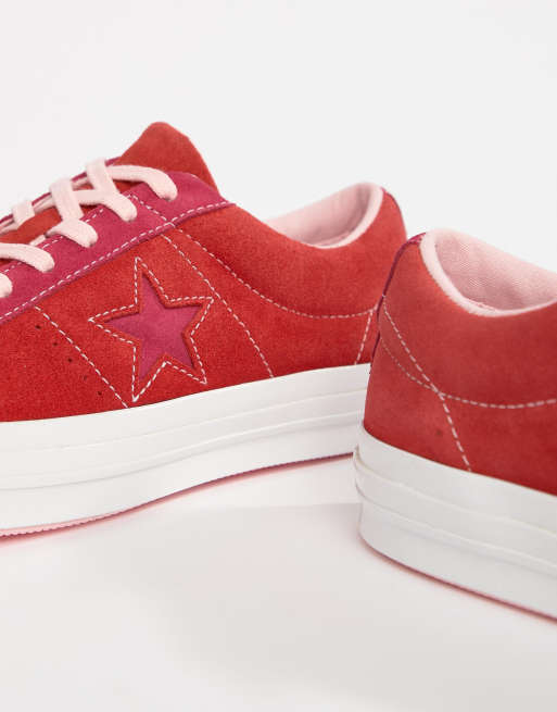 One star converse on sale red