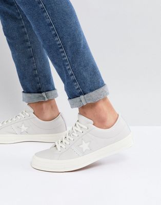 Converse One Star Ox Plimsolls In White 