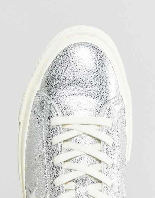 converse ox metallic silver