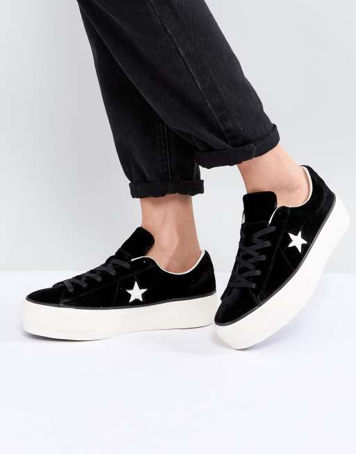 Converse – One Star Ox – Sneaker mit Plateauabsatz in Schwarz Converse – One Star Ox – Sneaker mit Plateauabsatz in Schwarz