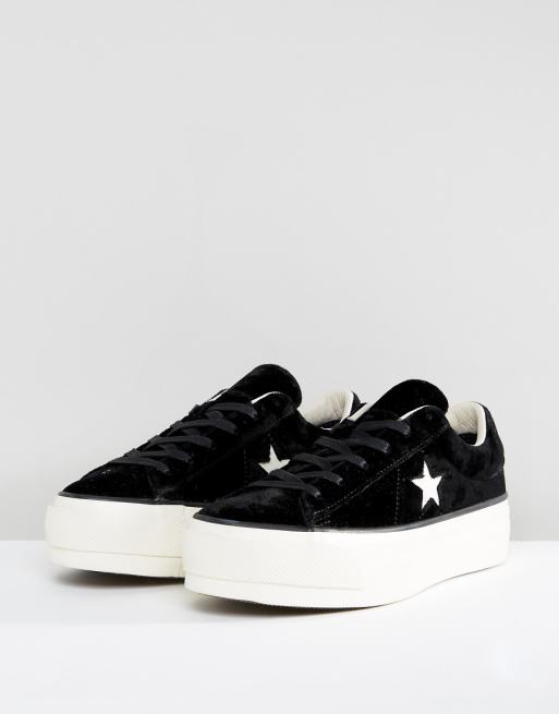 Converse – One Star Ox – Sneaker mit Plateauabsatz in Schwarz Converse – One Star Ox – Sneaker mit Plateauabsatz in Schwarz
