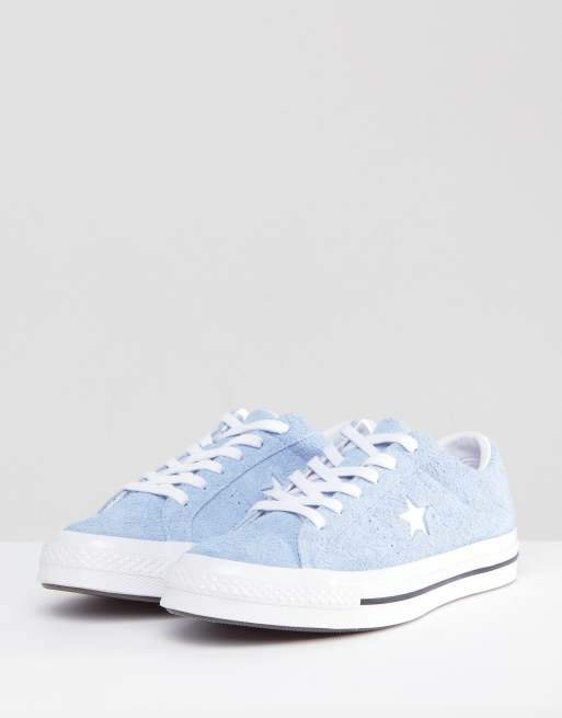 Converse One Star Ox Sneakers In Blue Suede