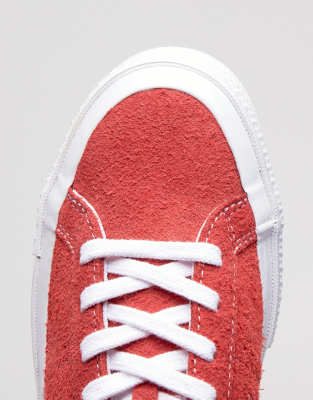 converse one star red suede