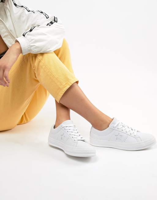 Converse one star white shop shoes