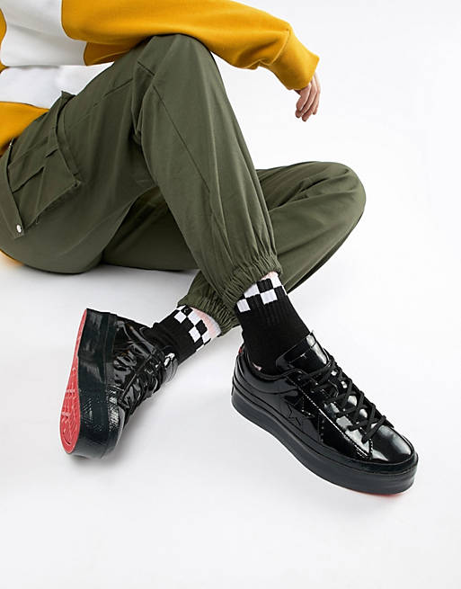 Converse One Star platform ox black sneakers | ASOS