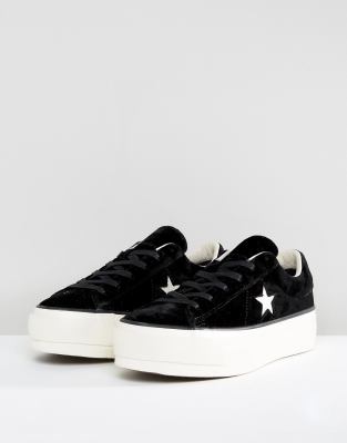 Converse One Star Platform Ox In Black 