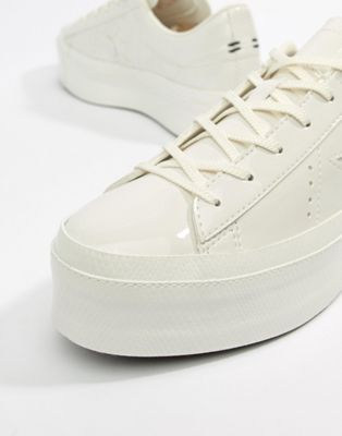 converse one star platform ox vintage white sneakers