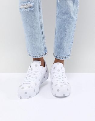 one star platform embroidered dots