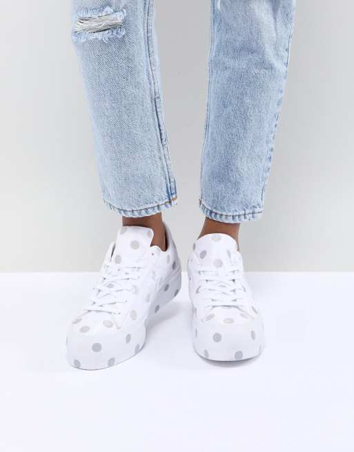 Converse One Star Platform Sneakers With Embroided Polka Dot Asos