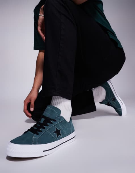 Converse One Star Pro sneakers in dark green with black detail - view 1