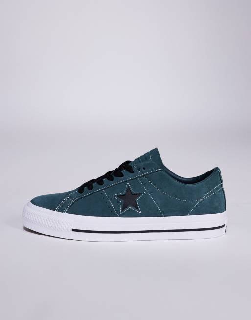 Converse One Star Pro sneakers in dark green with black detail 