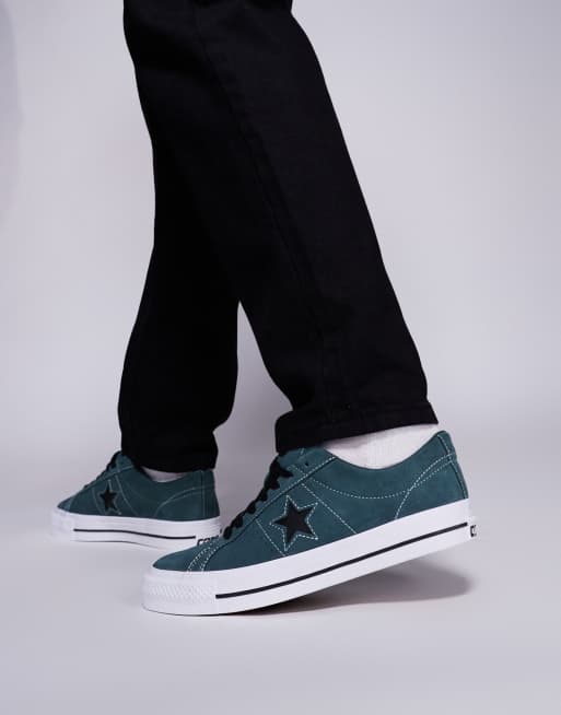 Converse One Star Pro sneakers in dark green with black detail | ASOS