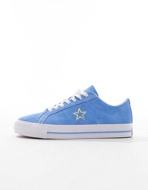 Converse one star discount light blue suede