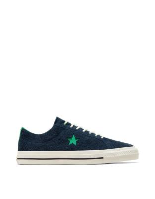 One Star Pro suede sneakers in navy with green detail-Black