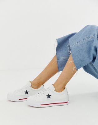 Converse - One Star - Sneakers bianche con plateau | ASOS