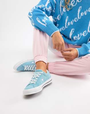 converse one star suede trainers