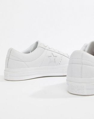 white leather converse one star