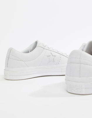 white leather converse one star