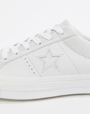 converse one star white leather trainers