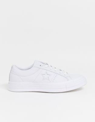 converse one star white leather womens