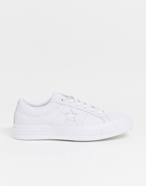 converse white one star leather ox trainers