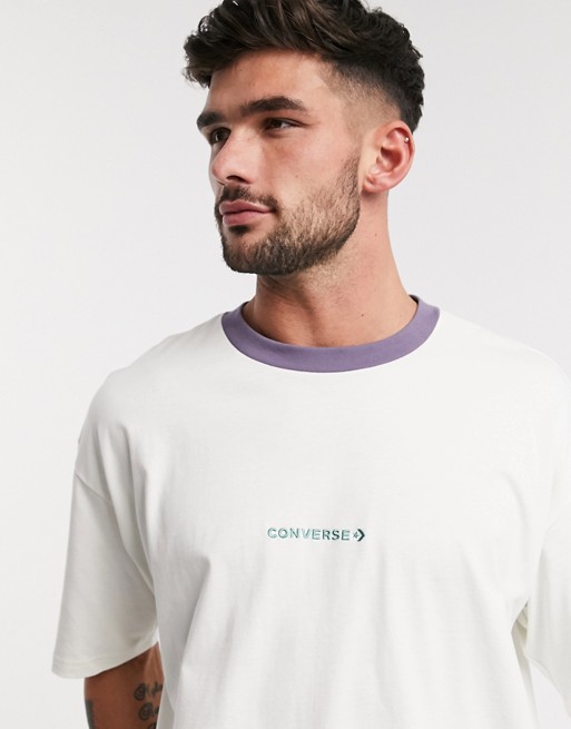 Converse oversized fit logo ringer t-shirt in white