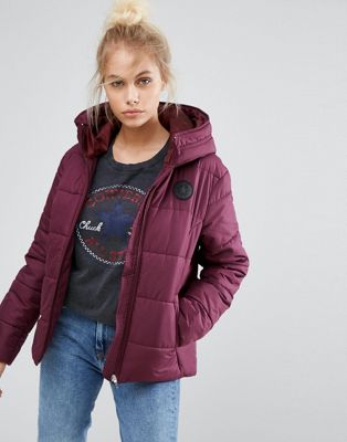 converse burgundy quilted jacket