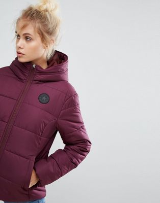 converse burgundy quilted jacket