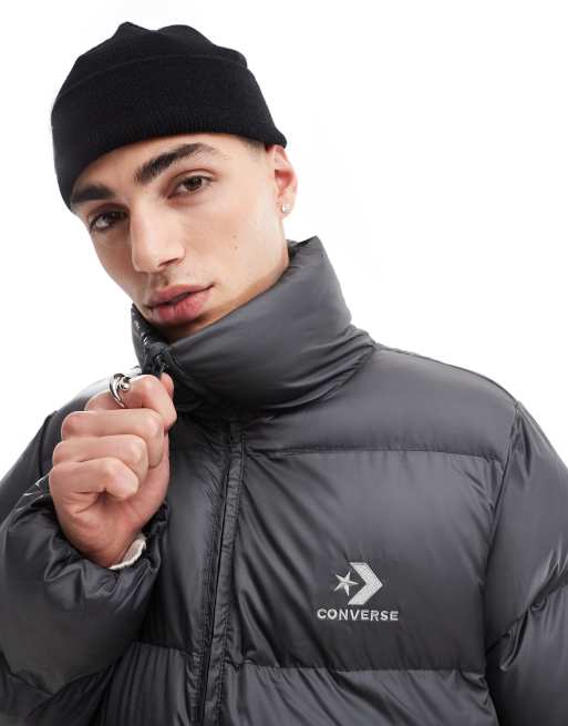 Converse Piumino grigio con applicazione ASOS - Main Image