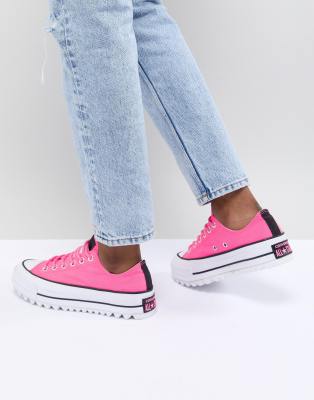converse pink platform
