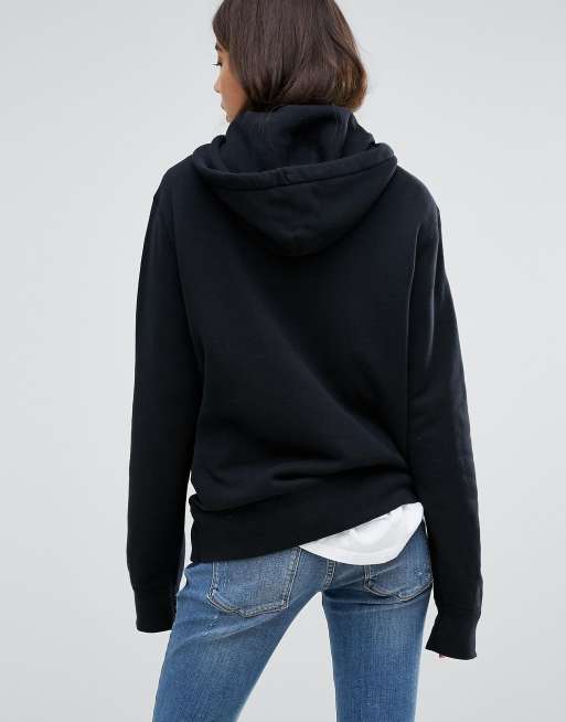 Converse Premium Essentials Felpa nera con cappuccio ASOS