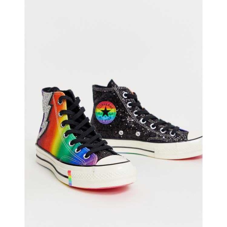 Black rainbow shop converse