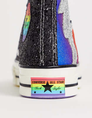 rainbow black converse