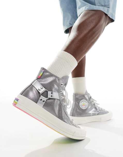 Converse Pride Chuck 70 Hi trainers in silver - view 1