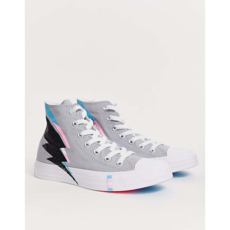 Converse grise top et rose